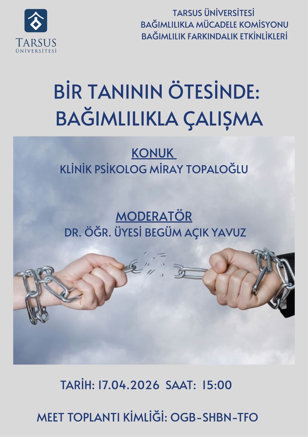 Çevrim İçi: Bağımlılık Farkındalık Etkinlikleri: Bir Tanının Ötesinde: Bağımlılıkla Çalışma