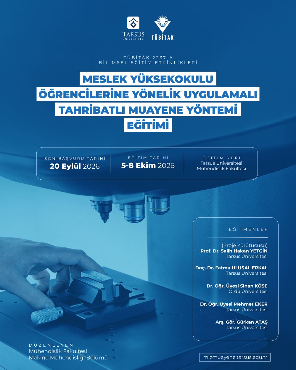 Eğitim: Meslek Yüksekokulu Öğrencilerine Yönelik Uygulamalı Tahribatlı Muayene Yöntemi Eğitimi