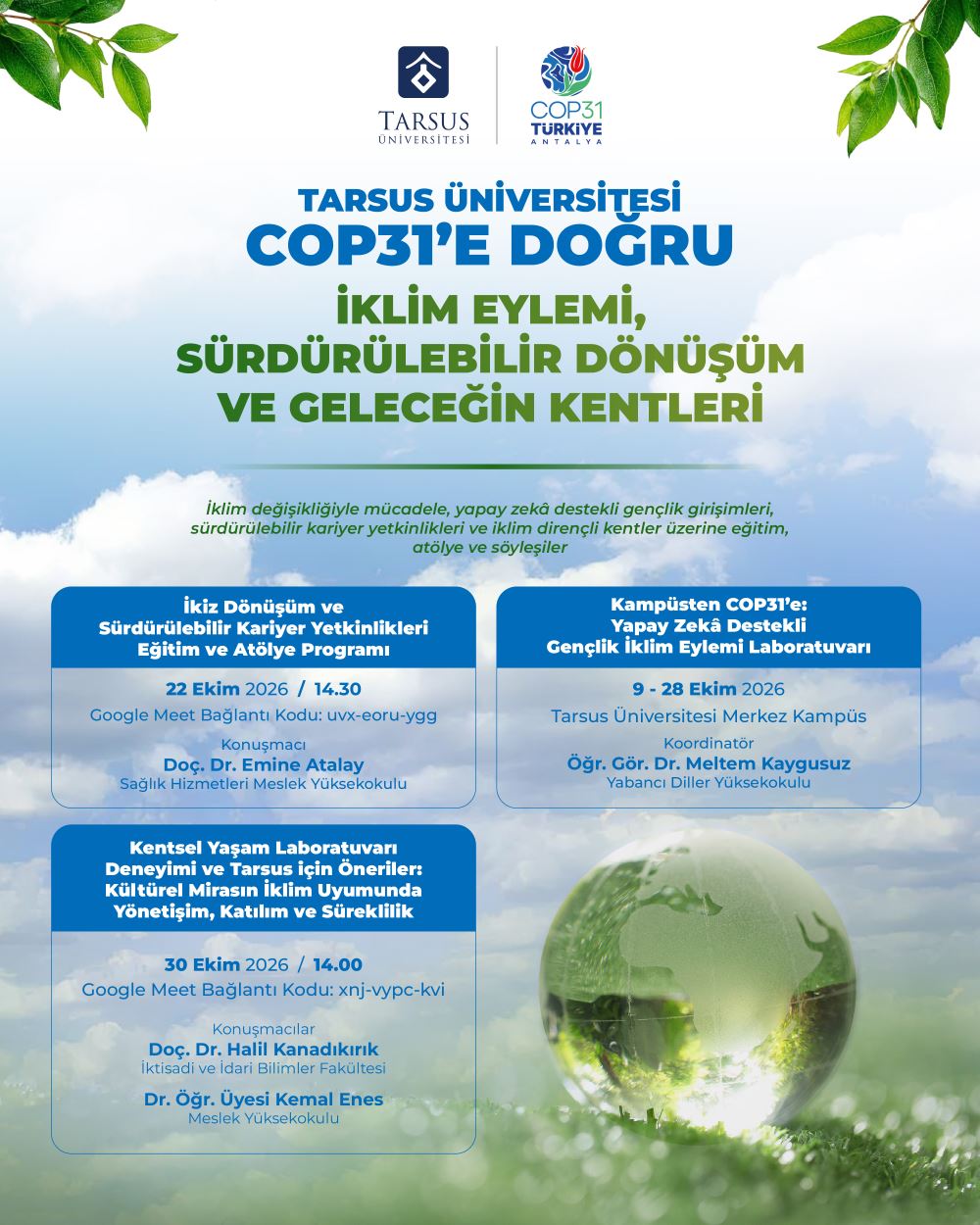 COP31’E Doğru: İklim Eylemi, Sürdürülebilir Dönüşüm ve Geleceğin Kentleri