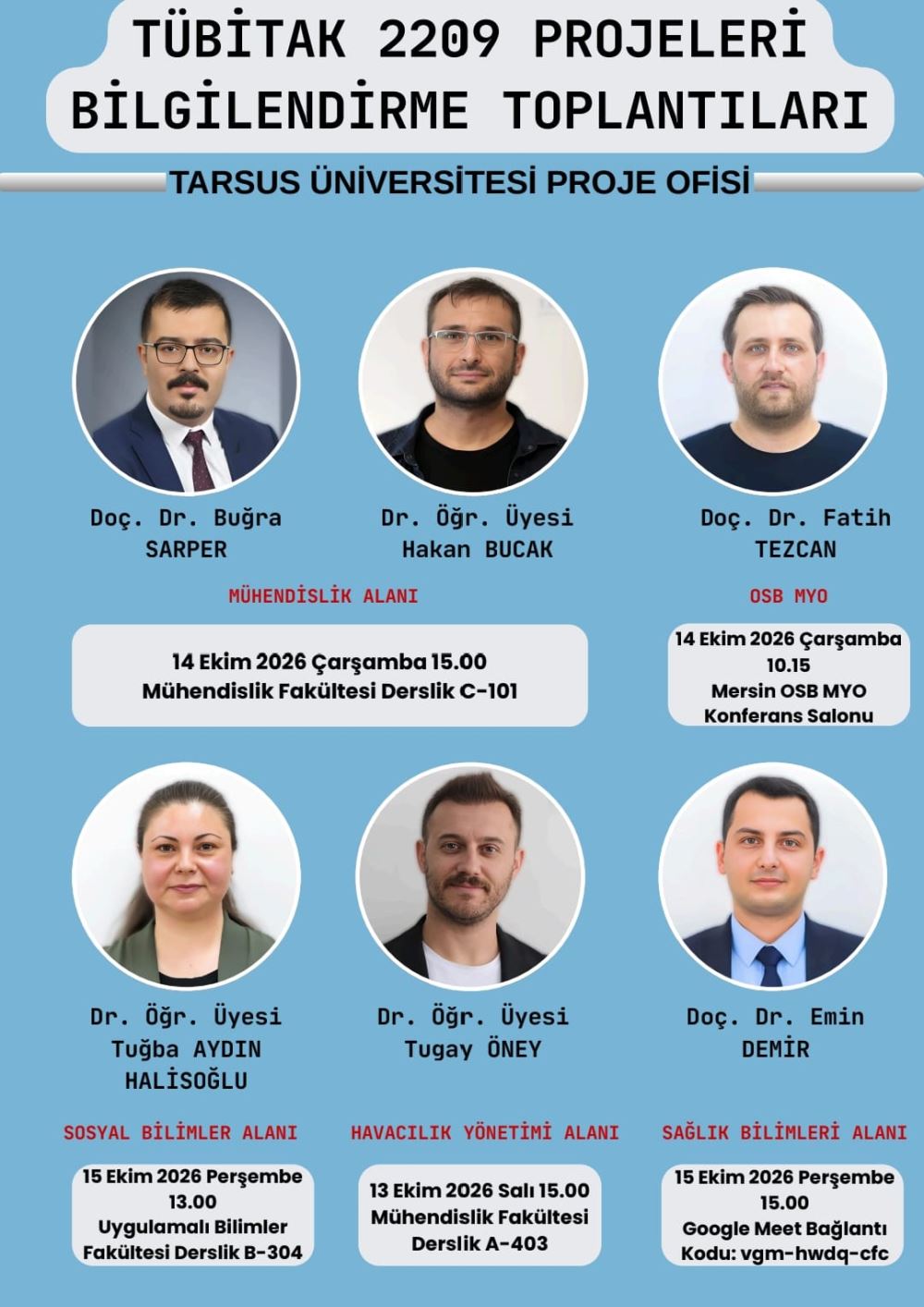 TÜBİTAK 2209 Projeleri Bilgilendirme Toplantıları